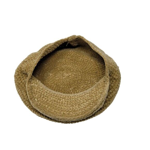 Vintage Inspired Camel Chenille Knit Beret Hat Winter Accessory City Classic - Picture 3 of 7